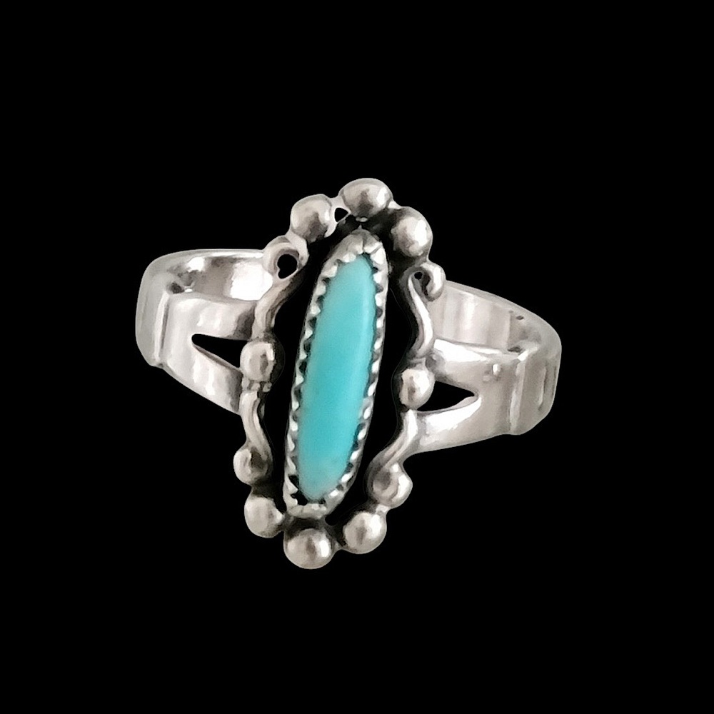 Bell Trading Post Vintage 925 Sterling Silver Turquoise Ring Size 5.5